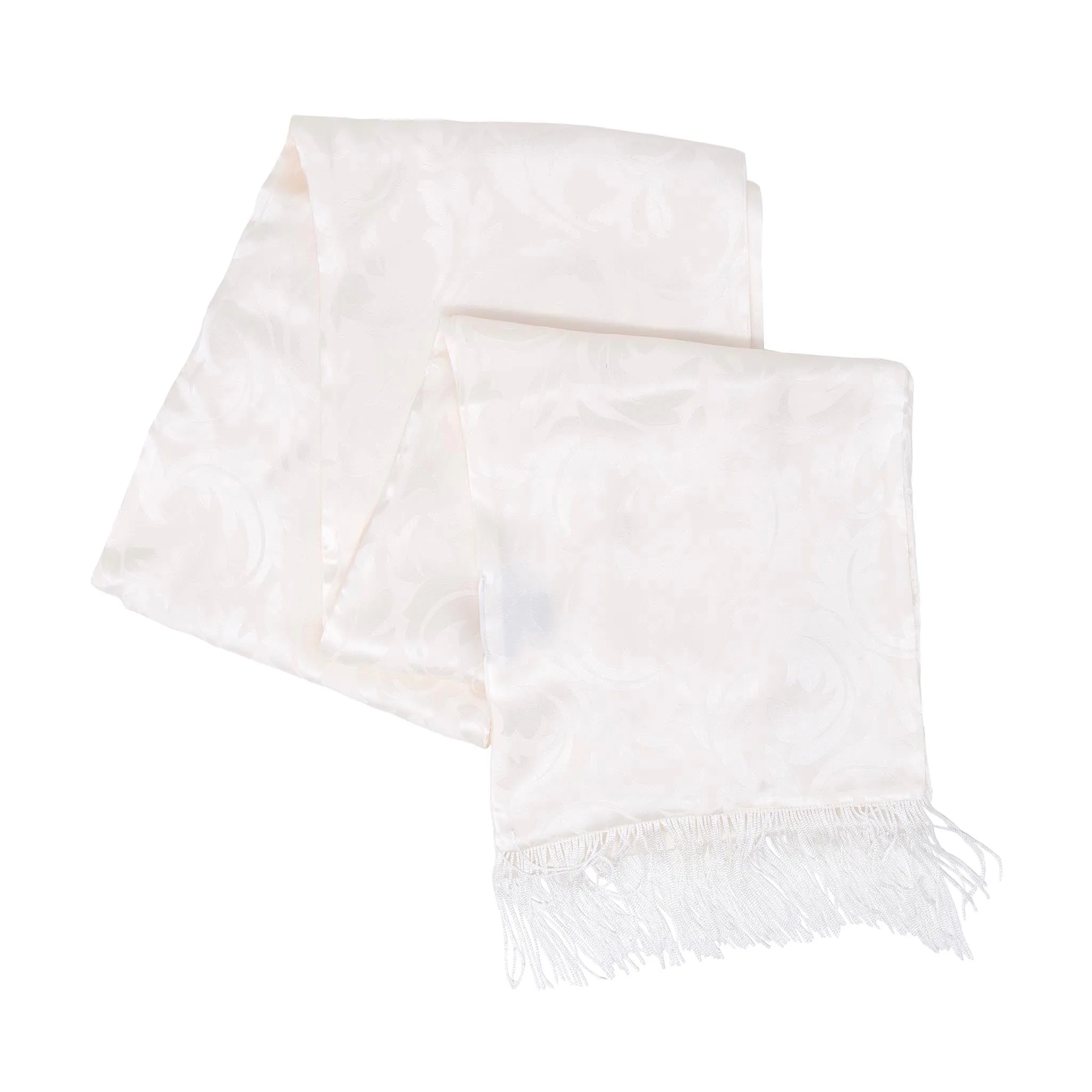 White Tuxedo Silk Scarf