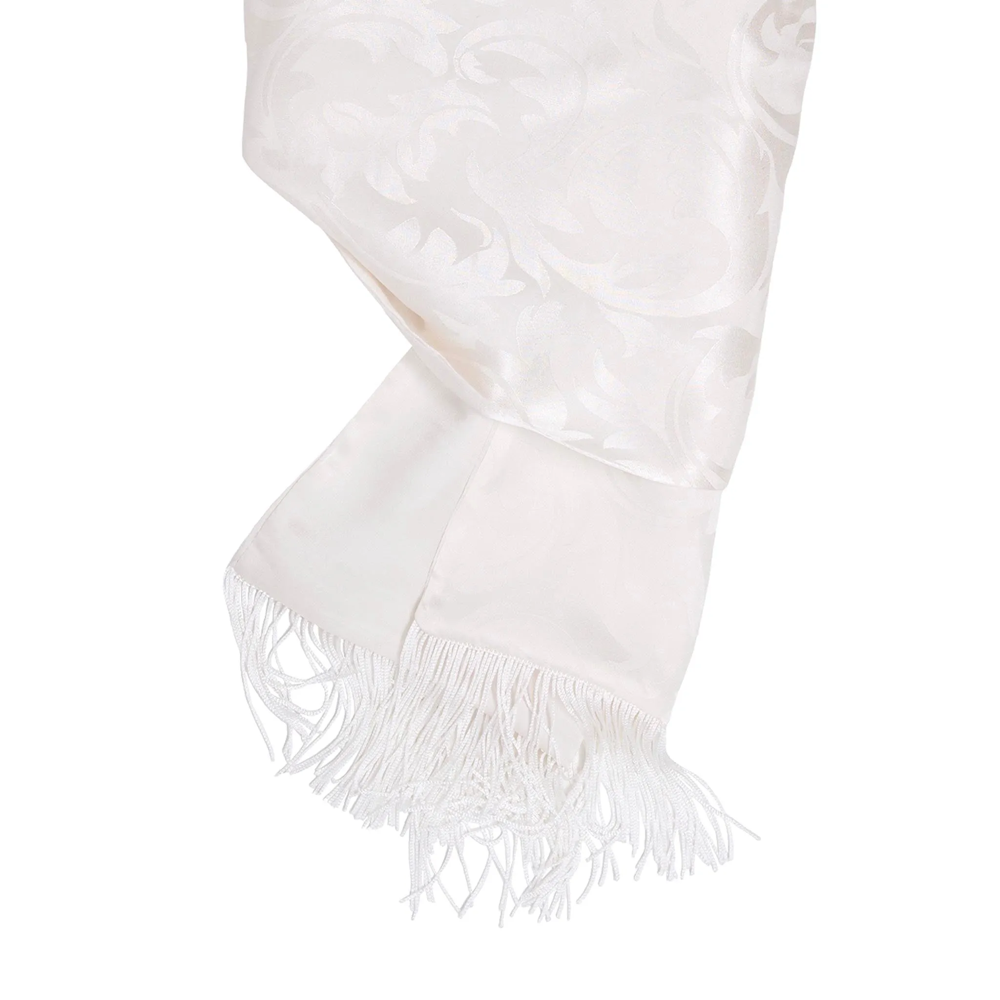 White Tuxedo Silk Scarf