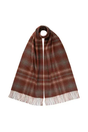 Wide Cashmere Check Scarf