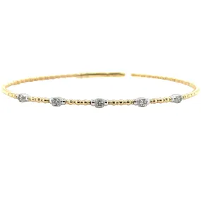 Yellow Gold Beaded Diamond Flexi Bracelet