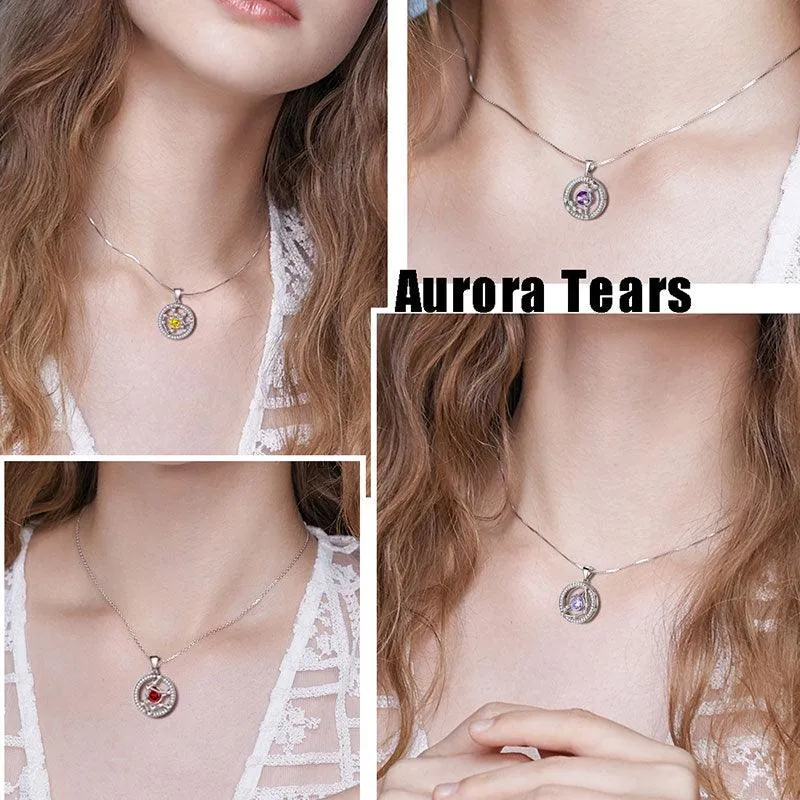 Zodiac Aquarius Necklace January Birthstone Pendant Jewelry Women Girls Birthday Gift